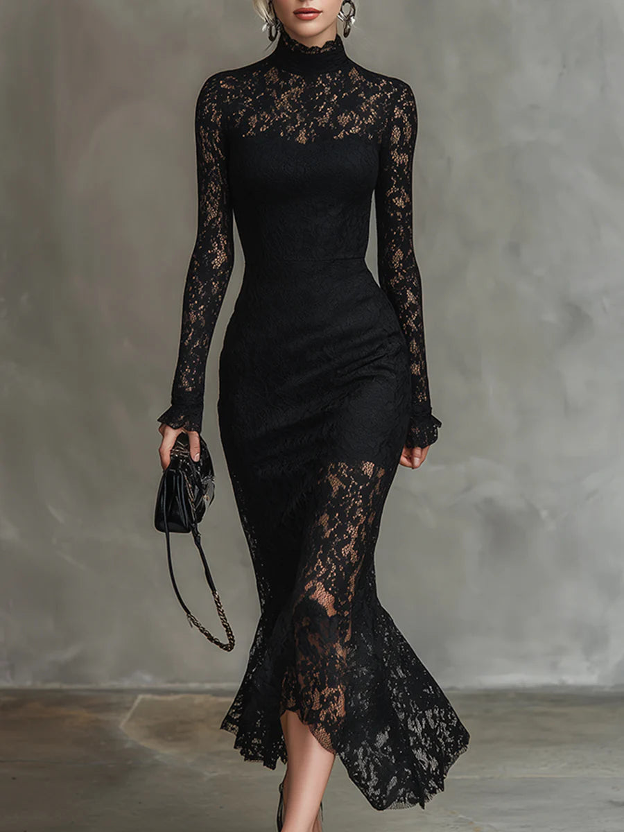 CAMILLA | STRETCH LACE FISHTAIL MAXI DRESS