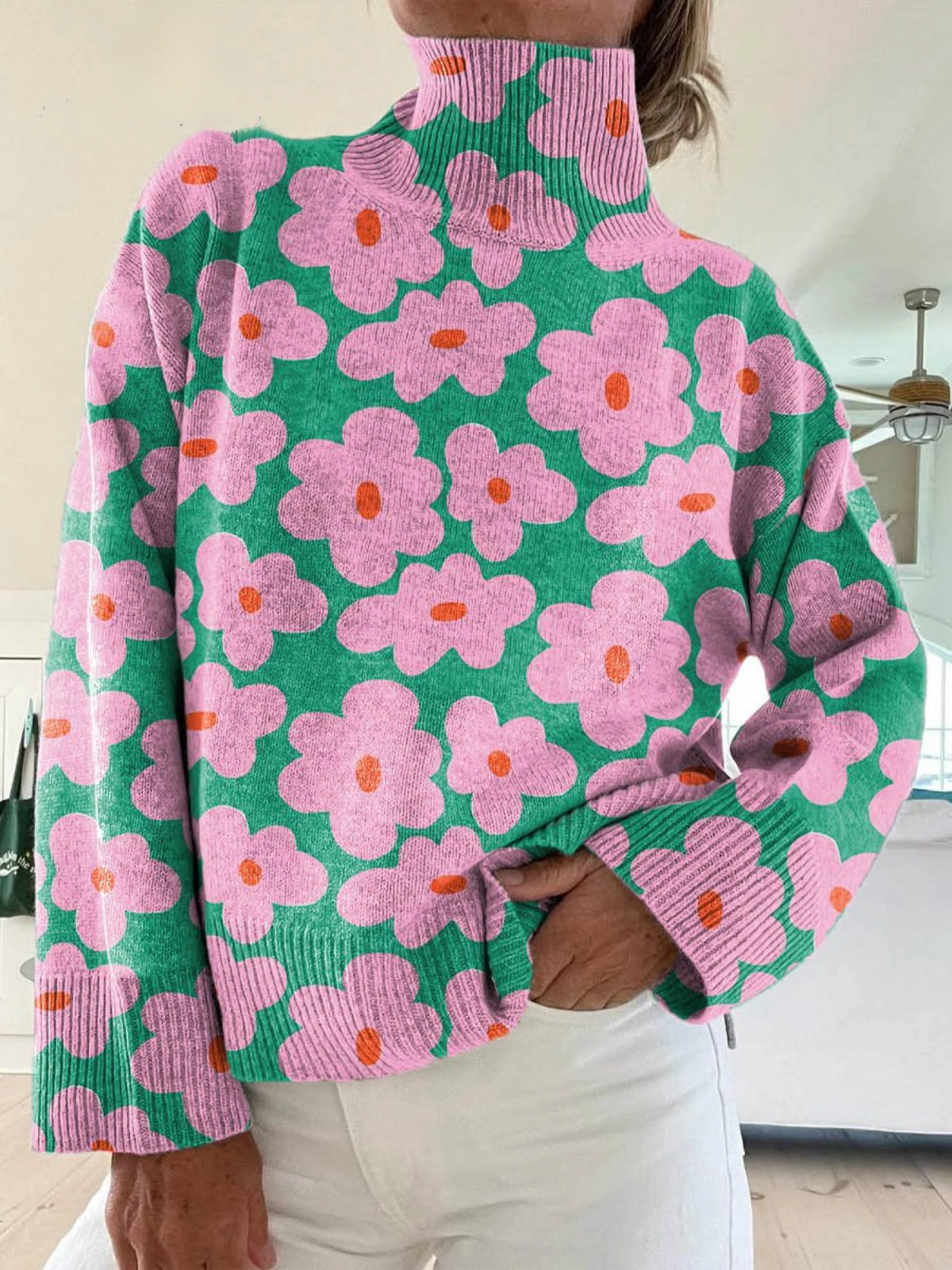 ASPEN | FLORAL KNIT SWEATER